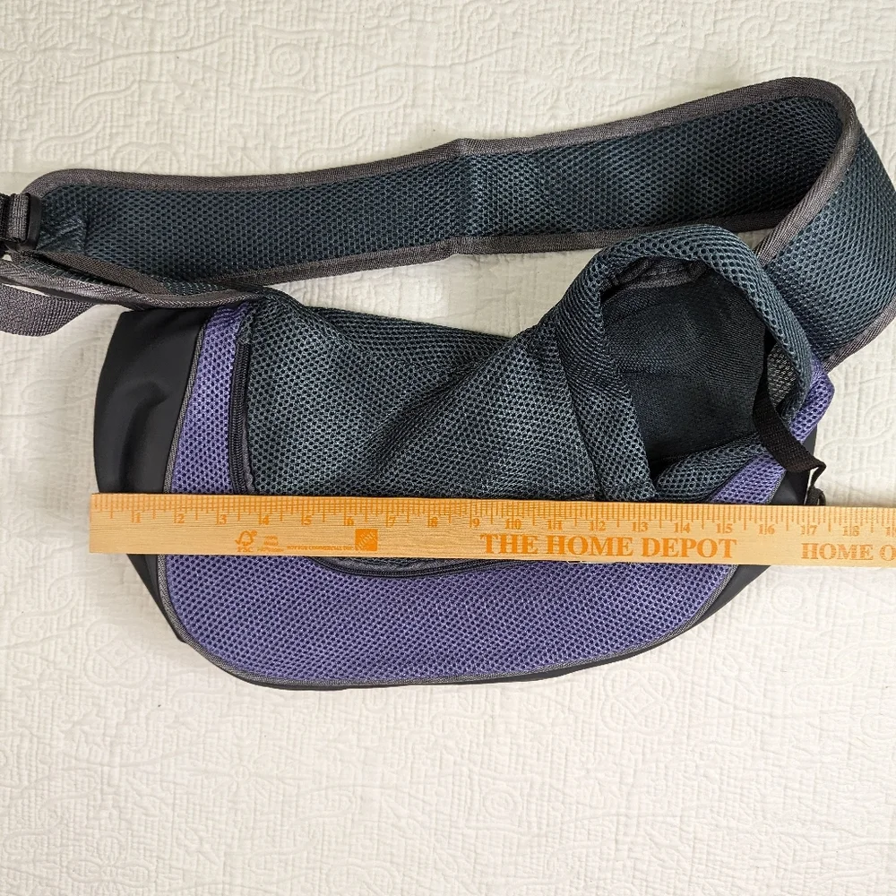 Pet Carrier Sling Bag - Black and Purple